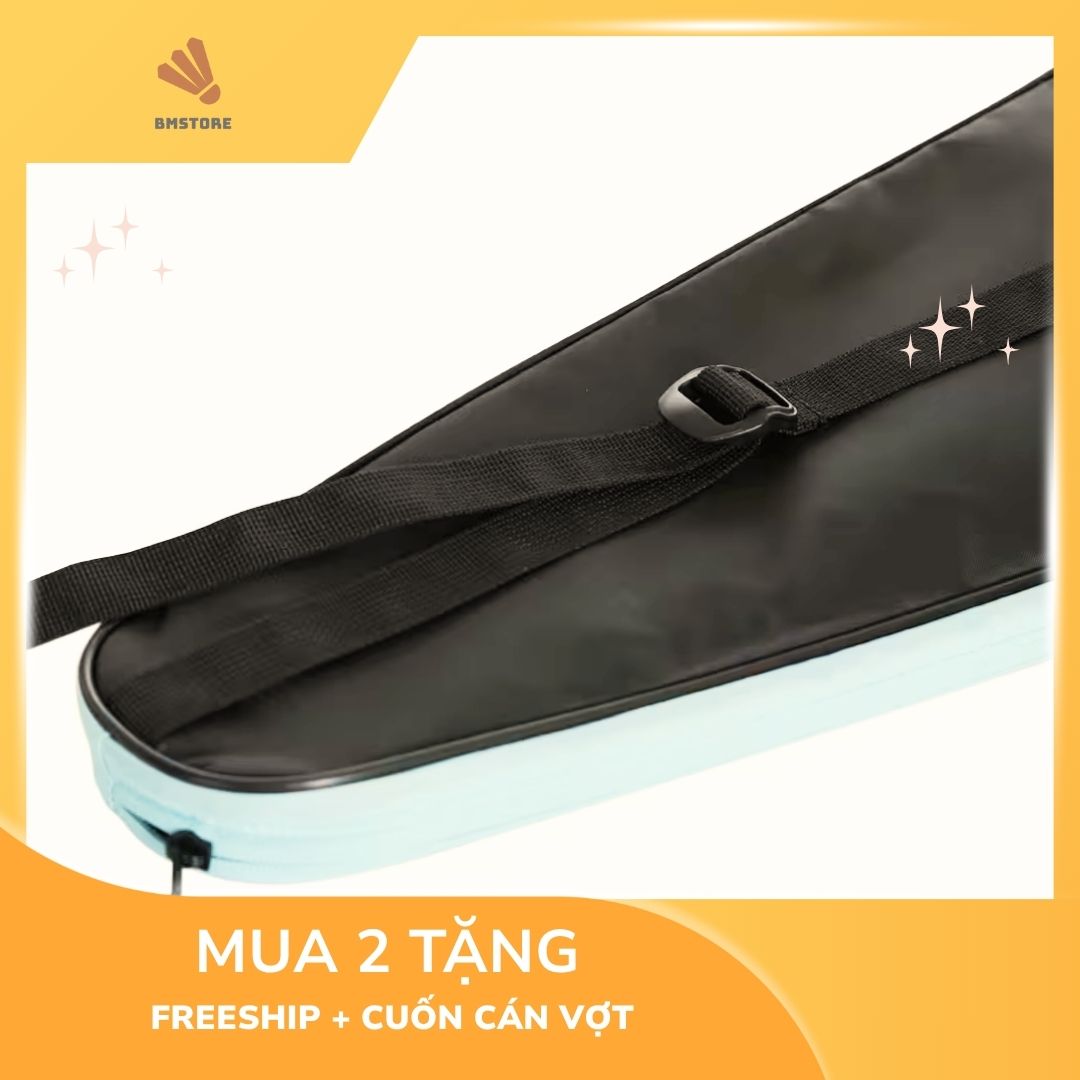 Túi đựng vợt cầu lông 190 ECO đen viền xanh thời trang (1) Tui dung vot cau long 190 ECO den vien xanh thoi trang 1